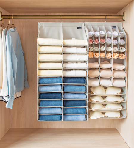 衣服内衣收纳挂袋衣柜裤子整理神器宿舍儿童布艺悬挂式分层收纳盒